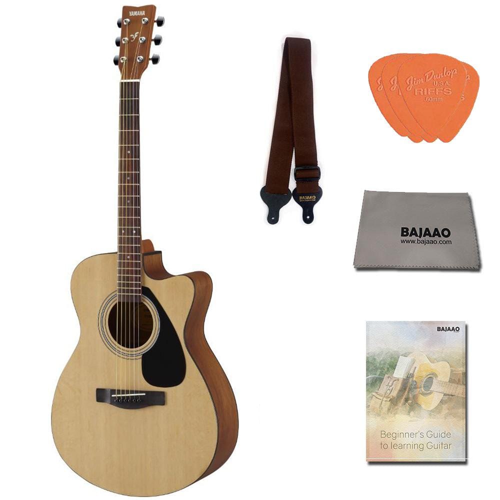 yamaha acoustic guitar bundles natural / pack yamaha fs80c the ultimate concert body cutaway acoustic guitar with strap, picks & ebook #color_natural,type_pack